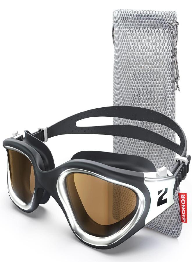 ZIONOR ZIONOR Swim Goggles, G1 ULTRA Photochromic Polarized Swimming Goggles for Men Women Adult, UV Protection Leakproof Easy Adjustable Strap for Indoor Outdoor Swimming (Polarized + Silver)  - Image 5