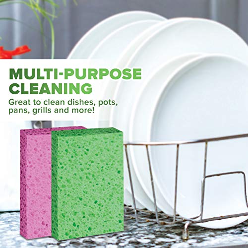 SCRUBIT Cleaning Scrub Sponges, [New Packaging] Non-Scratch Kitchen Sponges for Dishes -12 Pack Dishwashing Sponge - Assorted Colors Package May Vary - Image 4