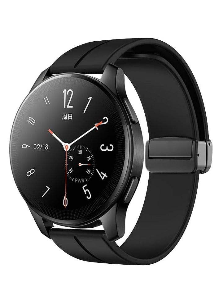 DUSALA Magnetic Watch Band 22mm - Quick Release - Skin-Friendly Soft Silicone Sport Watch Band for Men Women, Magnetic Folding Clasp Silicone Strap - Image 5