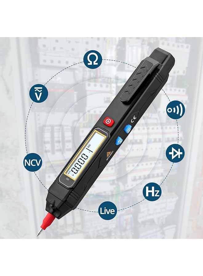 KASTWAVE Multimeter Ac/Dc Voltage Tester, 6000 Counts Pen Type Professional Current Meter, Non-Contact Electricians Voltmeter Tester For Ac/Dc Voltage, Live Wire, Resistance, Continuity And Diode Tests - Image 5