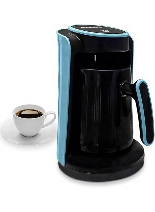 Turkish Coffee Maker Electric Coffee Machine 600W 4 Cup 280ml Anti Overflow Sensor Safety System Portable Coffee Pot For Home Office Travel (Blue) - Image 1