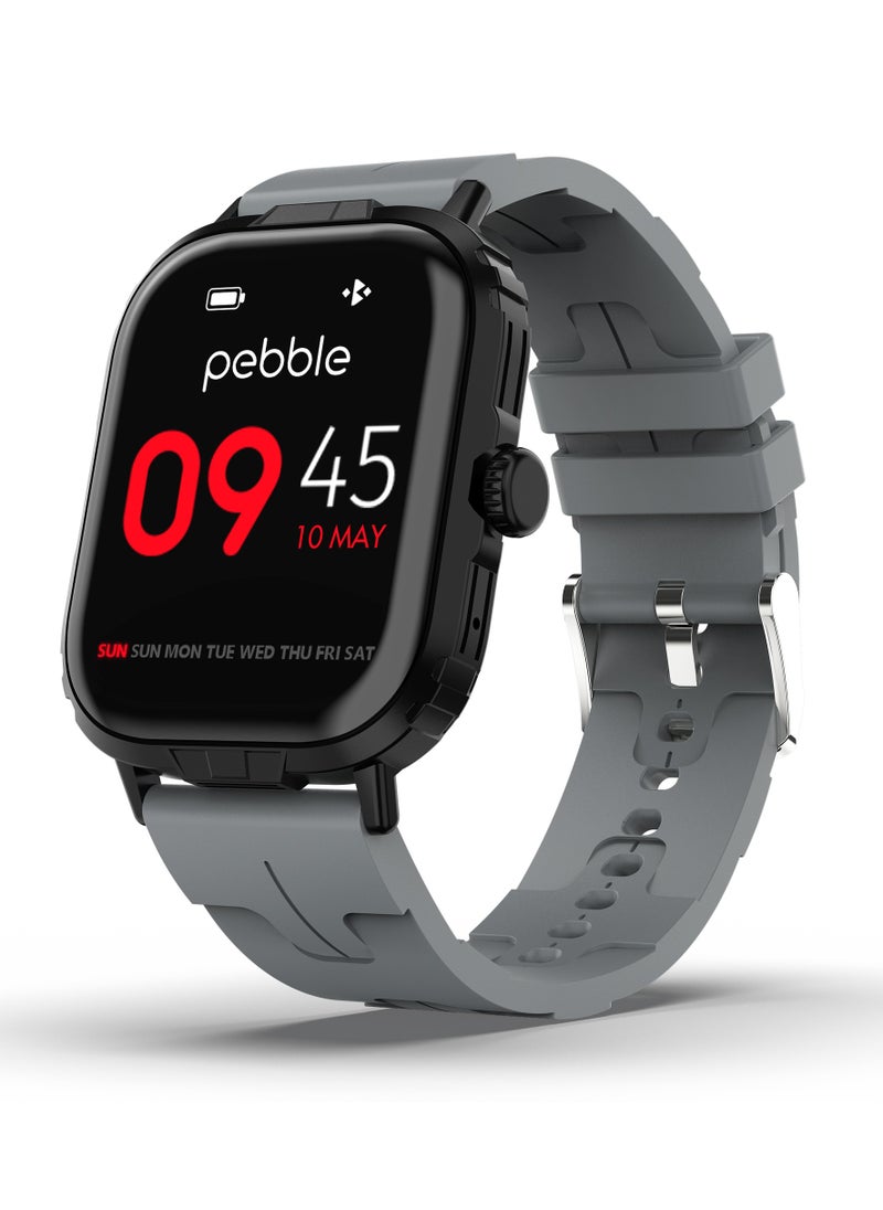 Pebble Nomad Pro Smart Watch for Men and Women, 1.99" True HD Display, Bluetooth Calling, Rugged Build, Rotating Crown, DIY Watch Faces, 100+ Sports Modes, IP68 Water and Dust Resistance, Rocky Grey  - Image 1