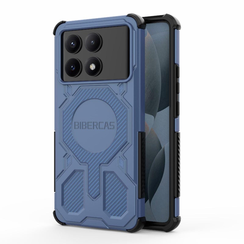 بيبركاس جراب هاتف مقاوم للصدمات Magsafe من سلسلة Real Color لهاتف Redmi K70E (أزرق) - Image 1