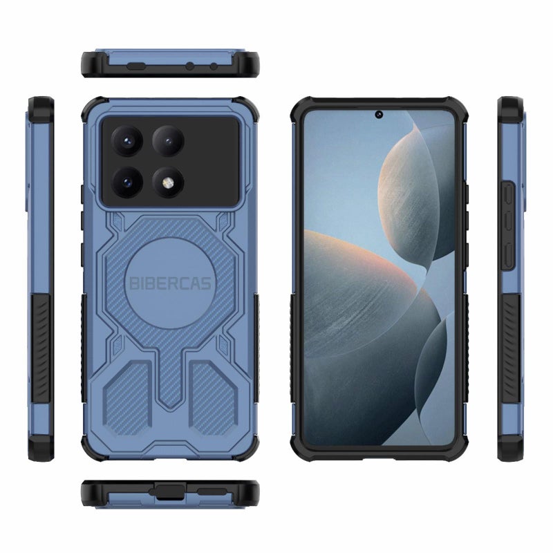 بيبركاس جراب هاتف مقاوم للصدمات Magsafe من سلسلة Real Color لهاتف Redmi K70E (أزرق) - Image 2
