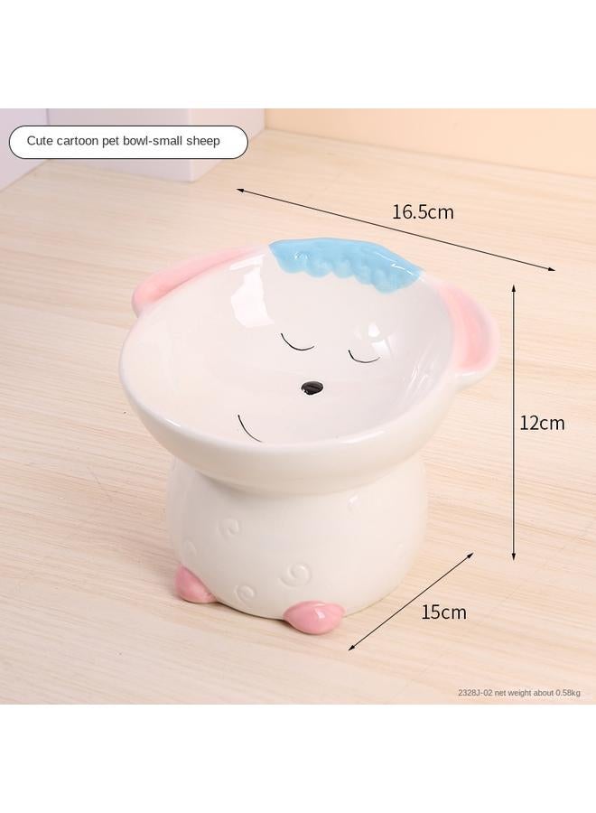 Bluejw Creative Ceramic Pet Bowl Cartoon Painted Large Bowl Mouth Neck Protection Black Chin Water Food Cat Bowl Multi-purpose - Image 1