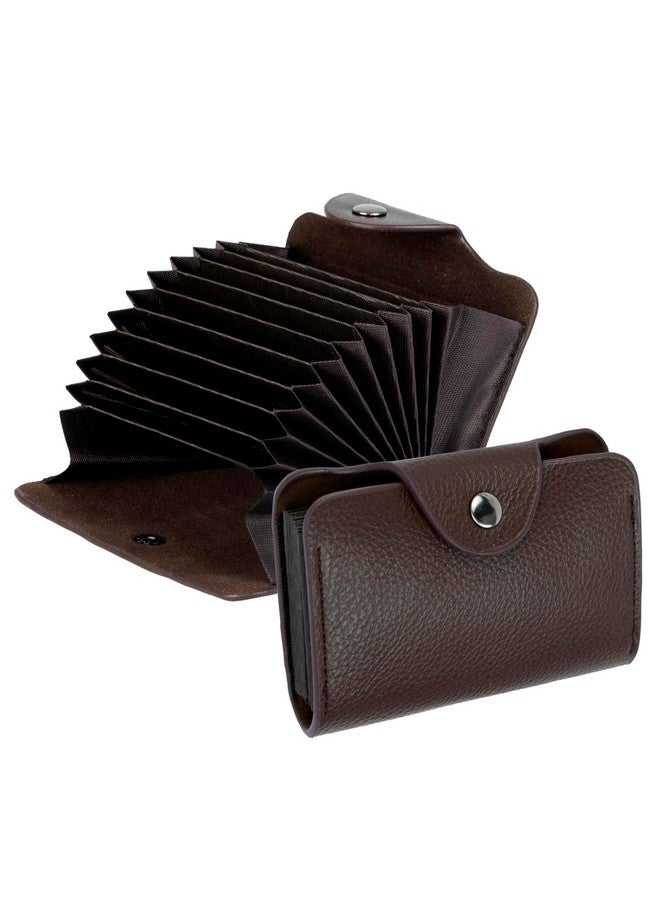 Storite Storite 9 Slots Leather Credit Debit ATM Card Holder Case Wallet for Men & Women (10.5 x 7 x 2 cm, Brown)  - Image 1