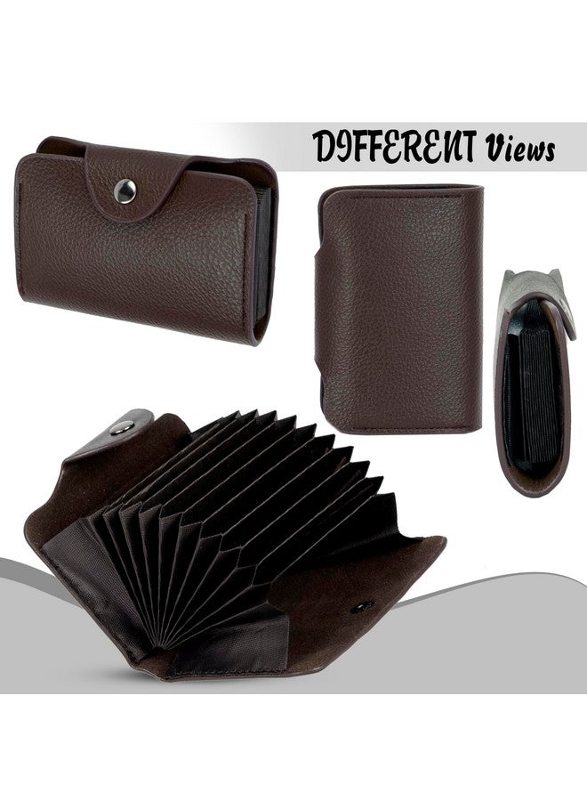 Storite Storite 9 Slots Leather Credit Debit ATM Card Holder Case Wallet for Men & Women (10.5 x 7 x 2 cm, Brown)  - Image 5