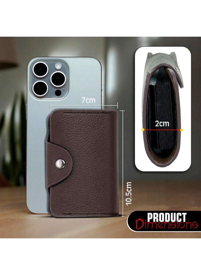 Storite Storite 9 Slots Leather Credit Debit ATM Card Holder Case Wallet for Men & Women (10.5 x 7 x 2 cm, Brown)  - Image 2