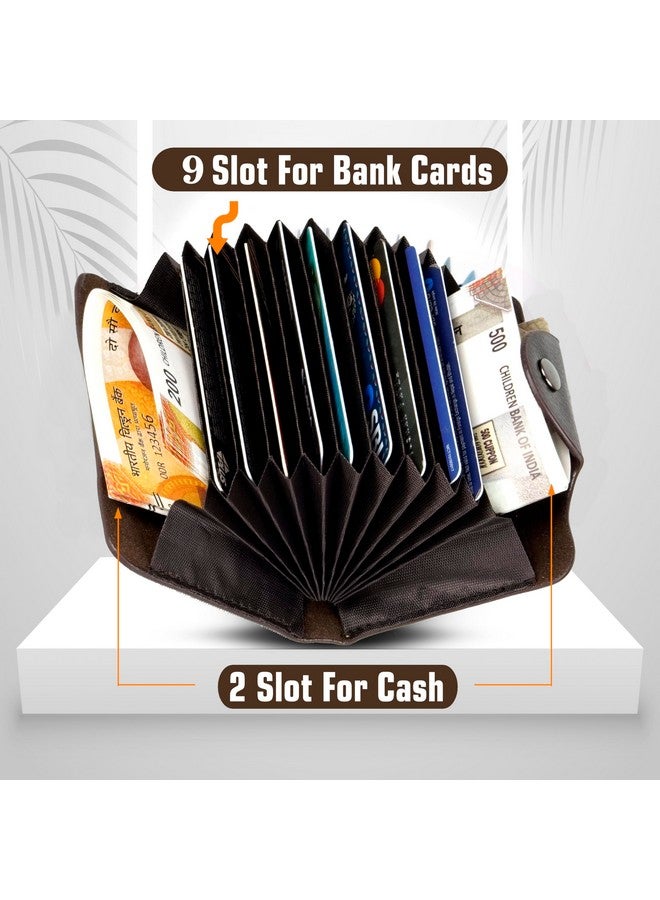 Storite Storite 9 Slots Leather Credit Debit ATM Card Holder Case Wallet for Men & Women (10.5 x 7 x 2 cm, Brown)  - Image 4