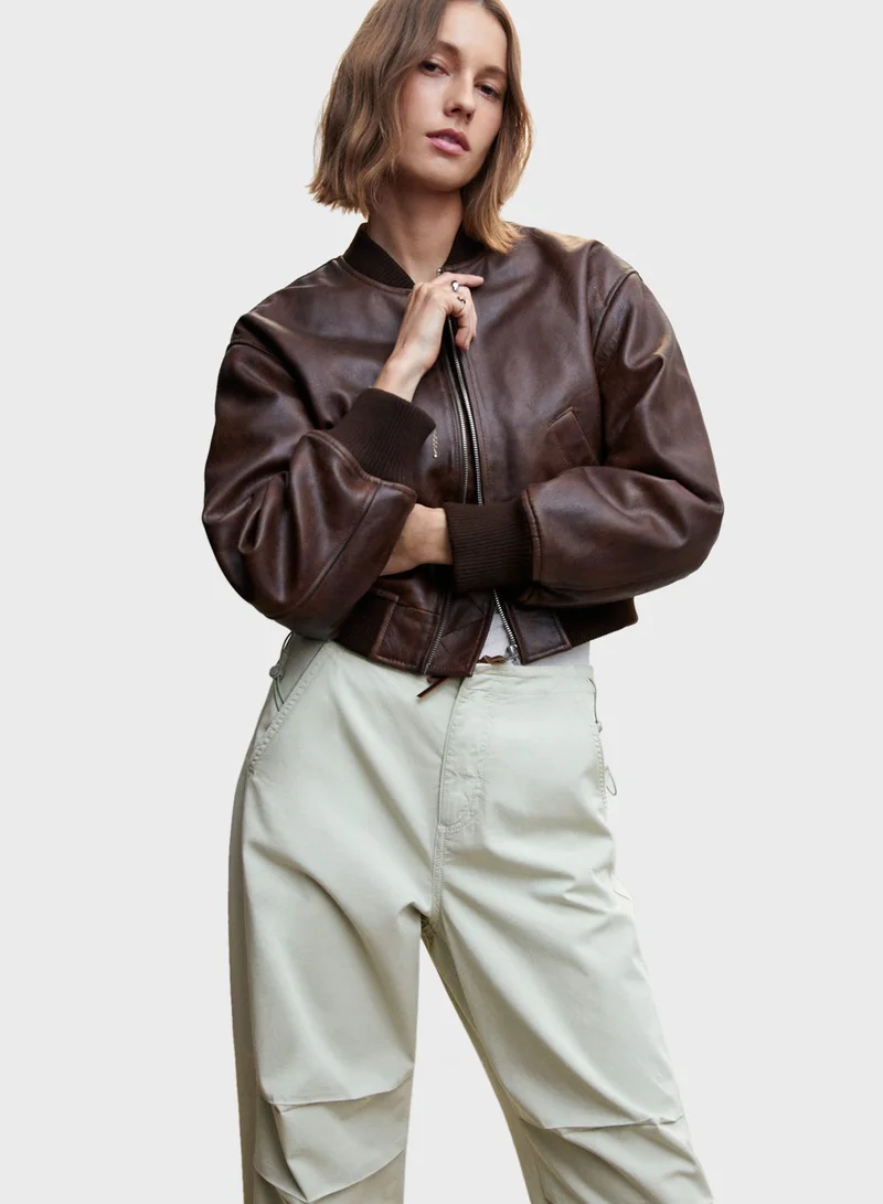 MANGO High Waist Parachut Pants