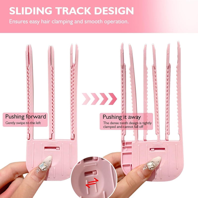 ChicAbode Wind Shaping Styling Comb, Fluffy Bangs Volume Hair Comb, Quick Hair Styling Hair Volume Clips For Women And Men, No-Trace Hair Root Lifting Clips For A Natural Voluminous Look (Pink Blue) - Image 3