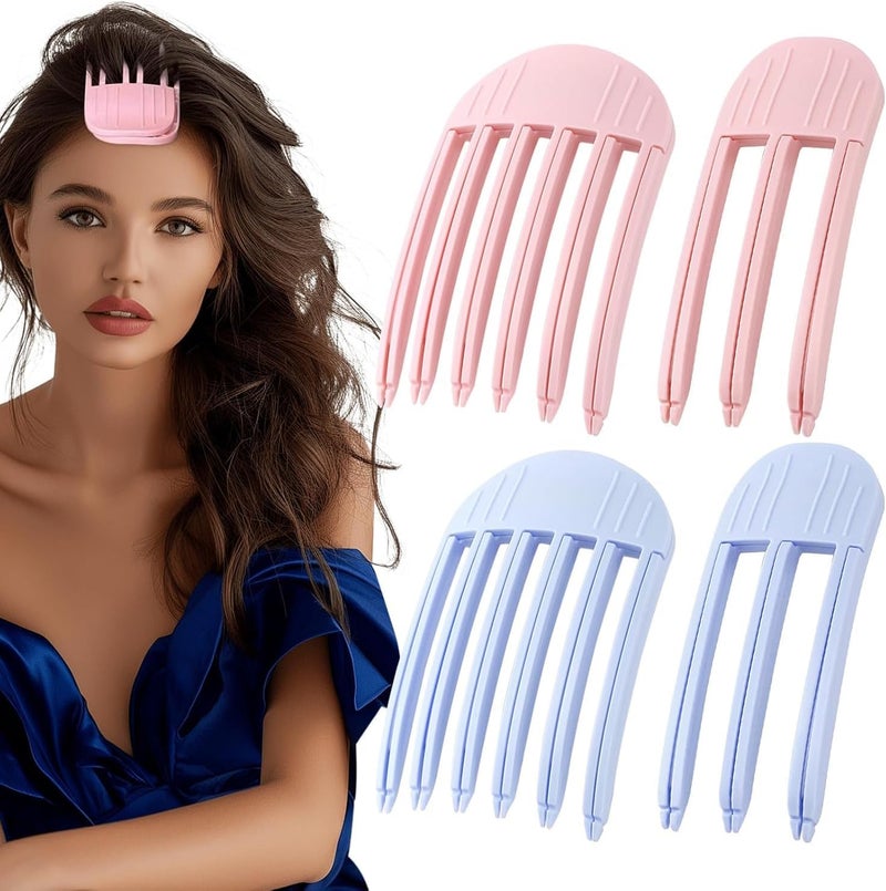 ChicAbode Wind Shaping Styling Comb, Fluffy Bangs Volume Hair Comb, Quick Hair Styling Hair Volume Clips For Women And Men, No-Trace Hair Root Lifting Clips For A Natural Voluminous Look (Pink Blue) - Image 1