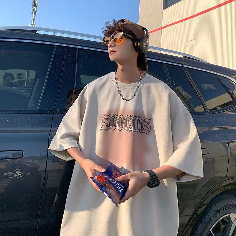 Suede Heavy Fashion Brand Short-Sleeved T-Shirt Men'S Summer American-Style Hiphop High Street Fashion Half-Sleeved High-End Sense T-Shirt - Image 2