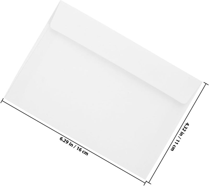 ABOOFAN 50 Pack White Thick Kraft Paper Envelopes Self-sealing Peel and Stick Blank Greeting Card Mailing Envelopes for Photos Invitations and Letters - Image 2