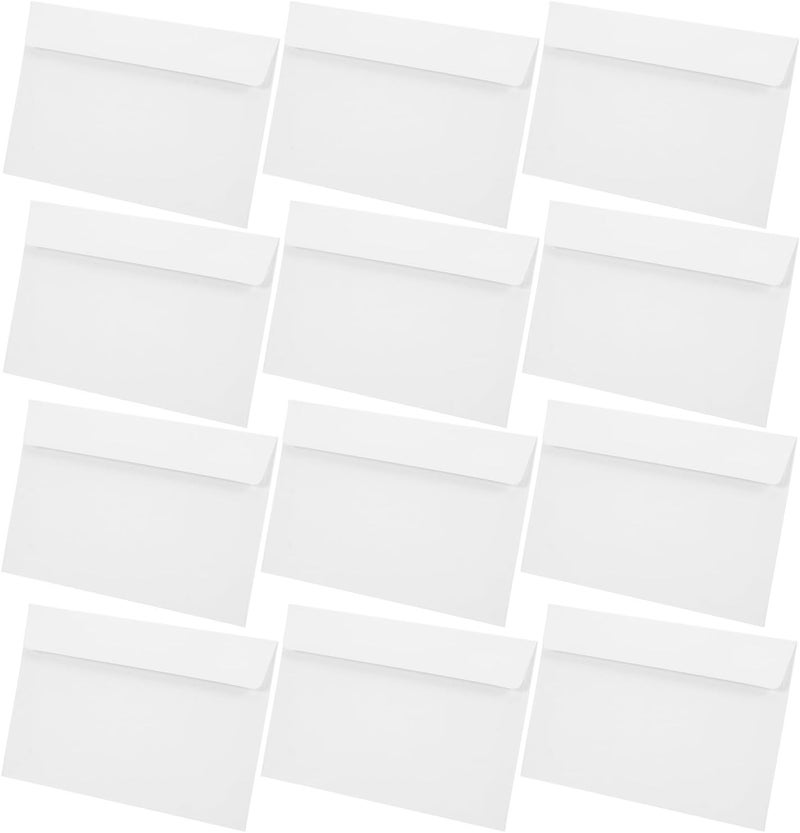 ABOOFAN 50 Pack White Thick Kraft Paper Envelopes Self-sealing Peel and Stick Blank Greeting Card Mailing Envelopes for Photos Invitations and Letters - Image 1