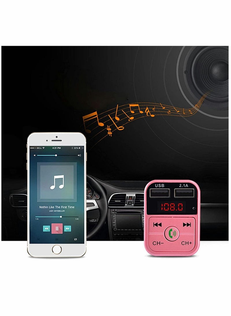 SYOSI Bluetooth, Car Bluetooth, Transmitterfm Transmitter Wireless Bluetooth, Compatible Handsfree Mp3 Audio Music Player, Dual USB Radio Modulator Car Kit, 2.1A Charger (Black) - Image 3