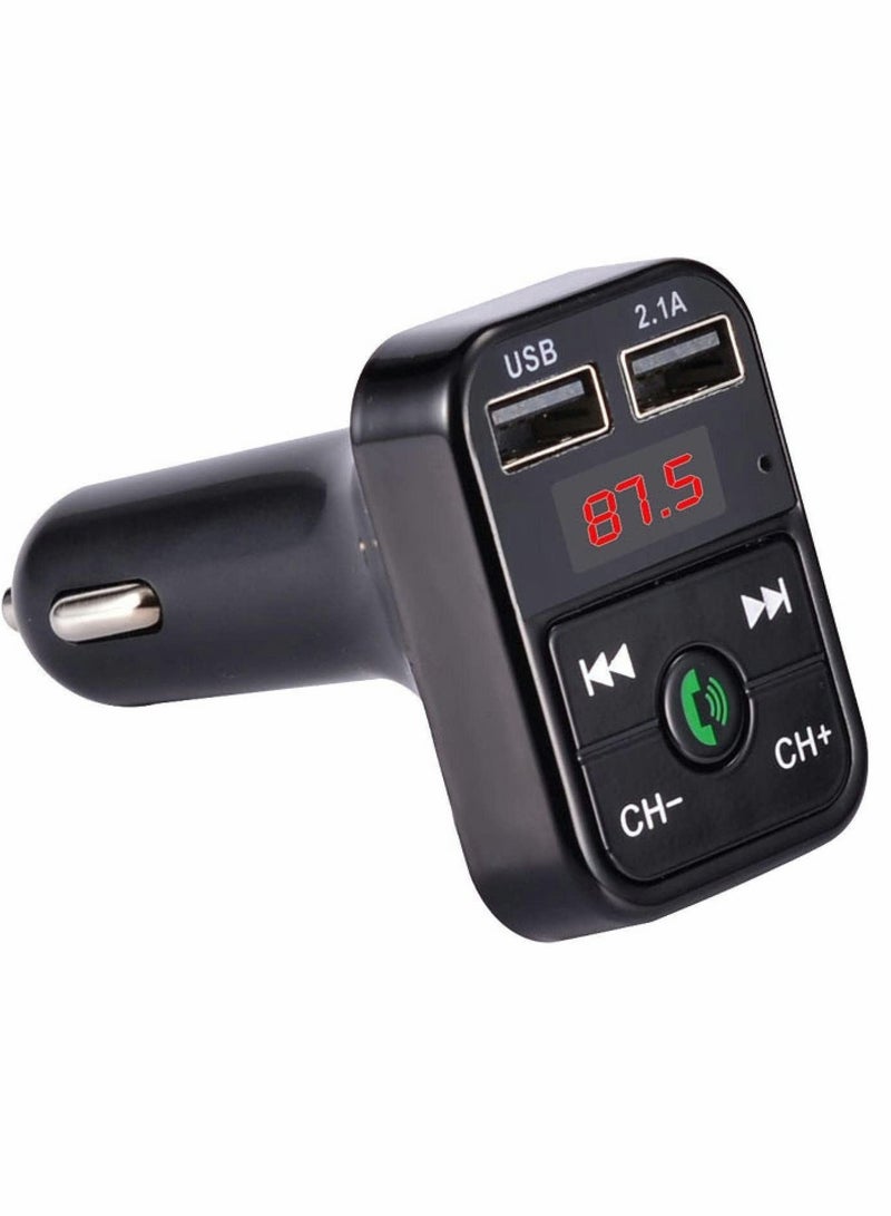 SYOSI Bluetooth, Car Bluetooth, Transmitterfm Transmitter Wireless Bluetooth, Compatible Handsfree Mp3 Audio Music Player, Dual USB Radio Modulator Car Kit, 2.1A Charger (Black) - Image 1