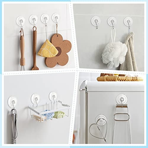 VIS'V Suction Cup Hooks, 1.77 Inch Small Window Suction Cups with Metal Hooks, Removable and Reusable, Clear, 12 Pcs - Image 5