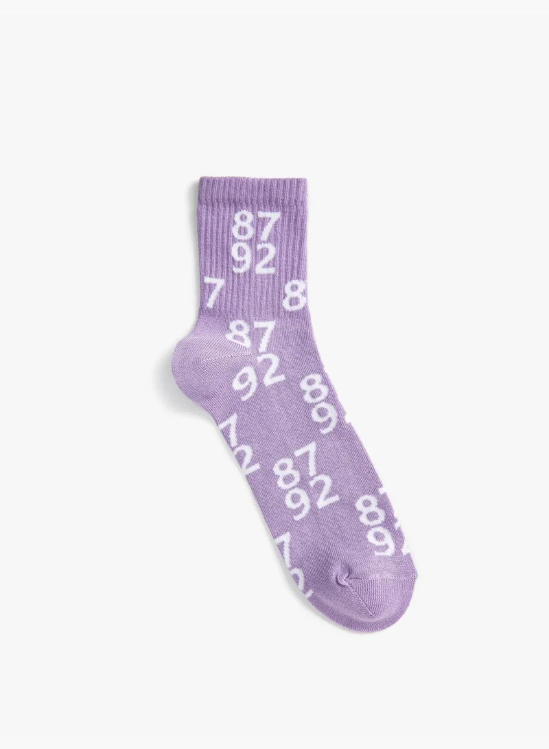 KOTON Number Patterned Socks