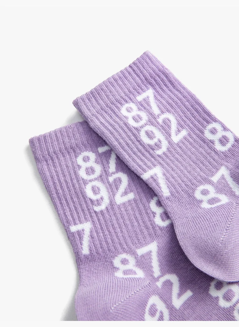 KOTON Number Patterned Socks