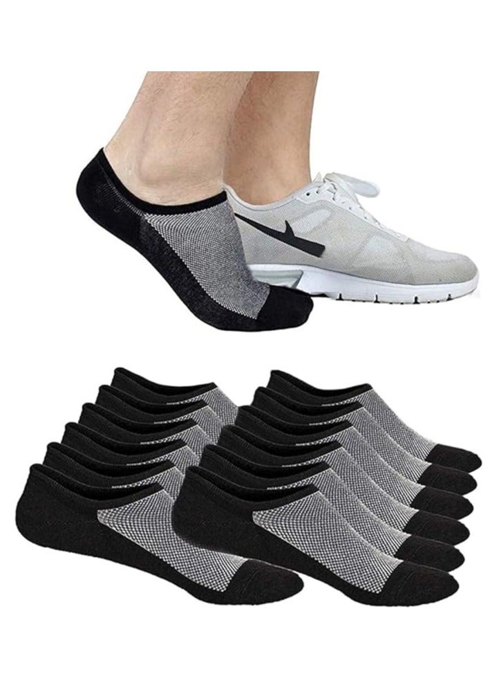 YelaJoy جوارب كاحل قصيرة منخفضة القطع جوارب رياضية للجري جوارب قابلة للتنفس بشبكة 6 أزواج مع شريط مضاد للانزلاق - Image 1