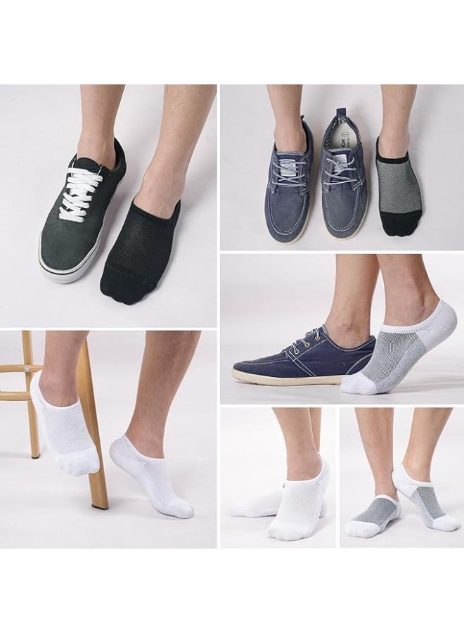 YelaJoy جوارب كاحل قصيرة منخفضة القطع جوارب رياضية للجري جوارب قابلة للتنفس بشبكة 6 أزواج مع شريط مضاد للانزلاق - Image 3