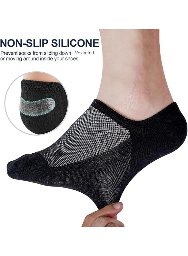 YelaJoy جوارب كاحل قصيرة منخفضة القطع جوارب رياضية للجري جوارب قابلة للتنفس بشبكة 6 أزواج مع شريط مضاد للانزلاق - Image 2