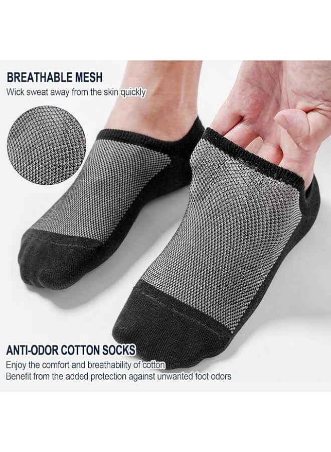 YelaJoy جوارب كاحل قصيرة منخفضة القطع جوارب رياضية للجري جوارب قابلة للتنفس بشبكة 6 أزواج مع شريط مضاد للانزلاق - Image 4