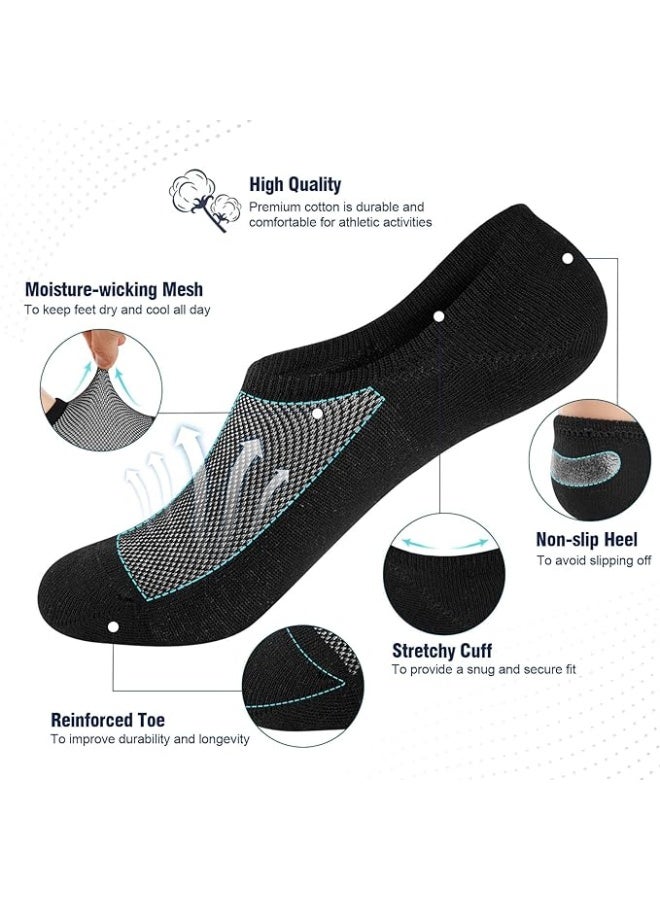 YelaJoy جوارب كاحل قصيرة منخفضة القطع جوارب رياضية للجري جوارب قابلة للتنفس بشبكة 6 أزواج مع شريط مضاد للانزلاق - Image 5