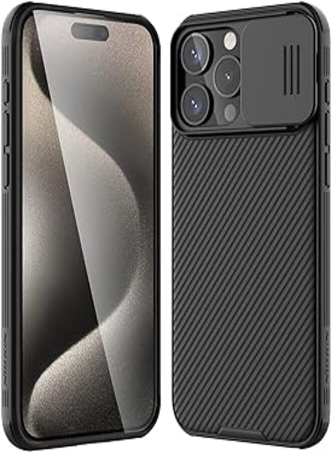 Nillkin Nillkin iPhone 15 Pro Max Case with Camera Protection (6.7 Inches), CamShield Pro iPhone 15 Pro Max Mobile Phone Case with Sliding Camera Cover, Slim Stylish Bumper Case for iPhone 15 Pro Max 5G, 