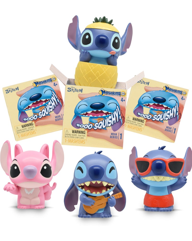 MASHEMS Mega Mash’ems Disney Stitch Jumbo Squishy Toy – Surprise Box Pack (1 Piece Only) with Random Character | Large Collectible Squishy for Kids 4+ - Image 1