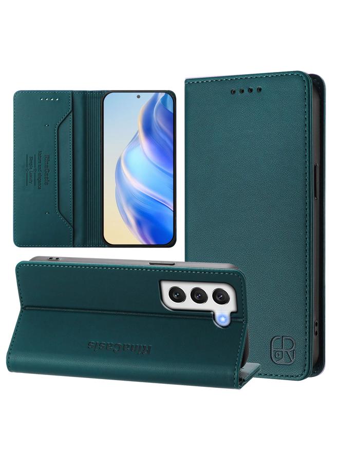 S-TOP Case For Samsung Galaxy S21 5G RC01 Dual-Folded Magnetic Suction RFID Leather Phone Case - Image 1