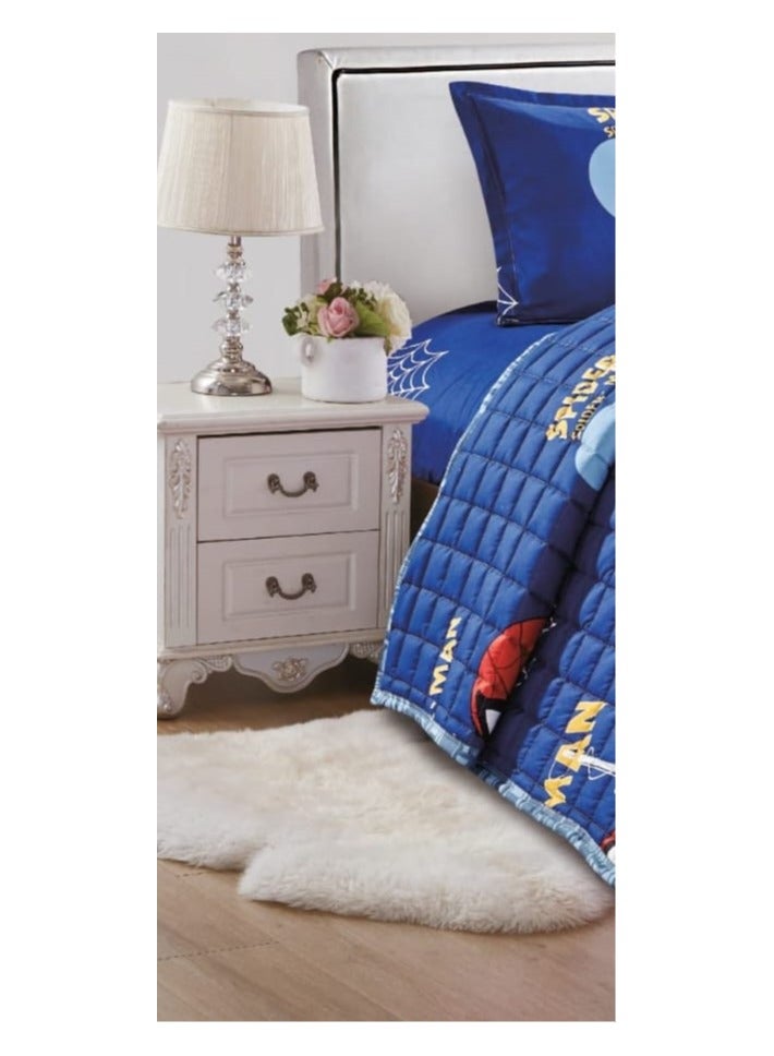 مفرش سرير نفر، طقم لحاف 3 قطع مضغوط برسوم اطفال، لحاف مقاس 160x210 سم مايكروفايبر - Image 2