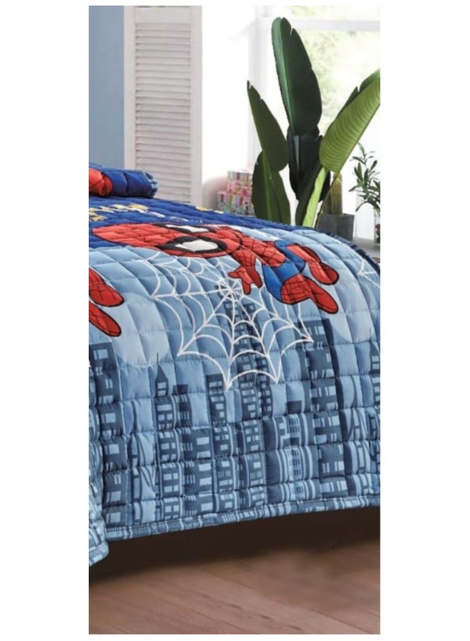 مفرش سرير نفر، طقم لحاف 3 قطع مضغوط برسوم اطفال، لحاف مقاس 160x210 سم مايكروفايبر - Image 4