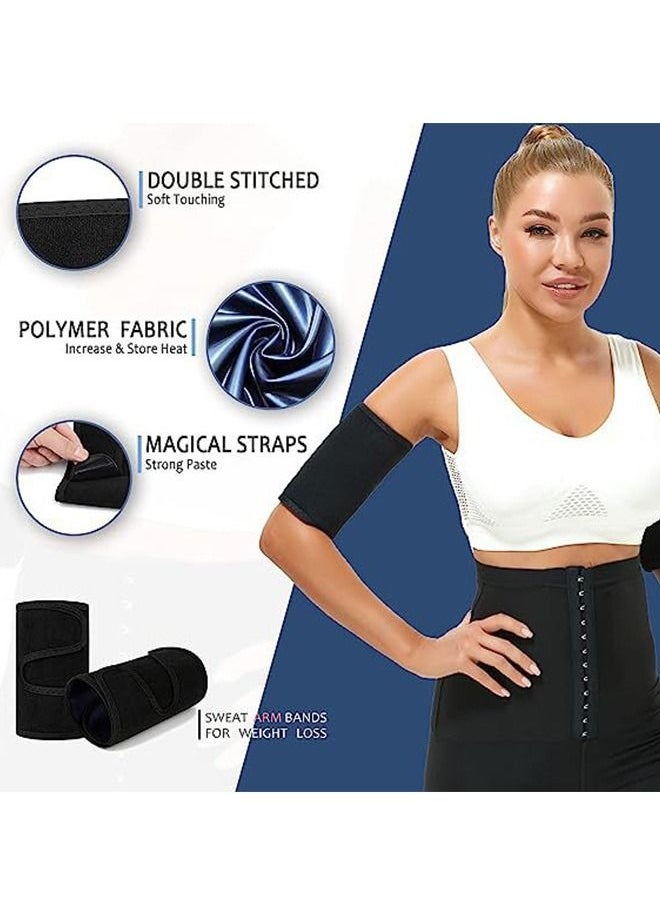 Generic - Arm Trimmers for Women, Adjustable Compression Sauna Sweat Arm Bands, Fat Loss Sleeves Bands Wraps For Sports Workout (Black) - Image 1