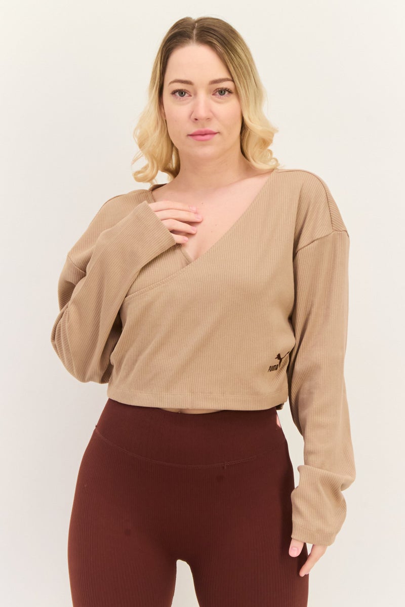 PUMA Women Sportswear Fit Long Sleeve Outdoor Top, Brown  - Image 1
