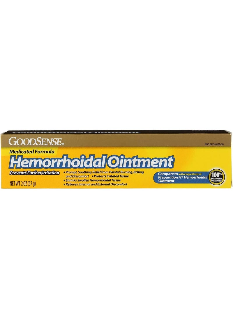 Good Sense Hemorrhoidal Ointment, Phenylephrine HCl, Petrolatum, Mineral oil, Relief from Burning, Itching and Discomfort of Hemorrhoids, 2 Ounces