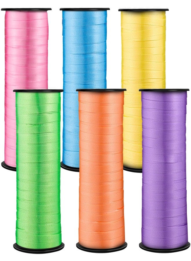 woric 6 Rolls Curling Ribbon Spring Easter Ribbon 1800 Feet Colorful Balloon String Ribbons 1/5 Inch Thin Ribbons for Arts Crafts Easter Spring Gift Wrapping Wedding Birthday Party - Image 1
