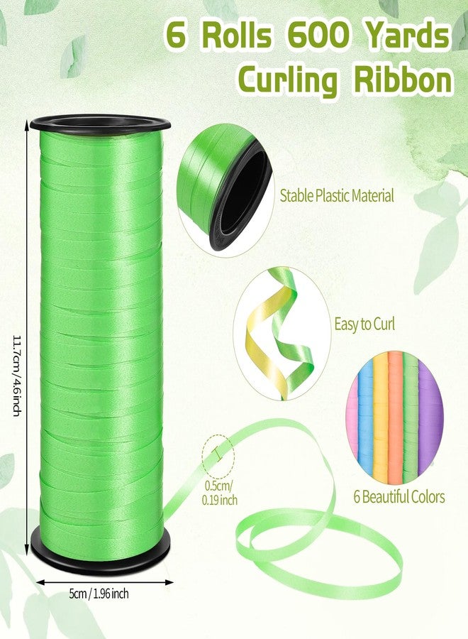 woric 6 Rolls Curling Ribbon Spring Easter Ribbon 1800 Feet Colorful Balloon String Ribbons 1/5 Inch Thin Ribbons for Arts Crafts Easter Spring Gift Wrapping Wedding Birthday Party - Image 2