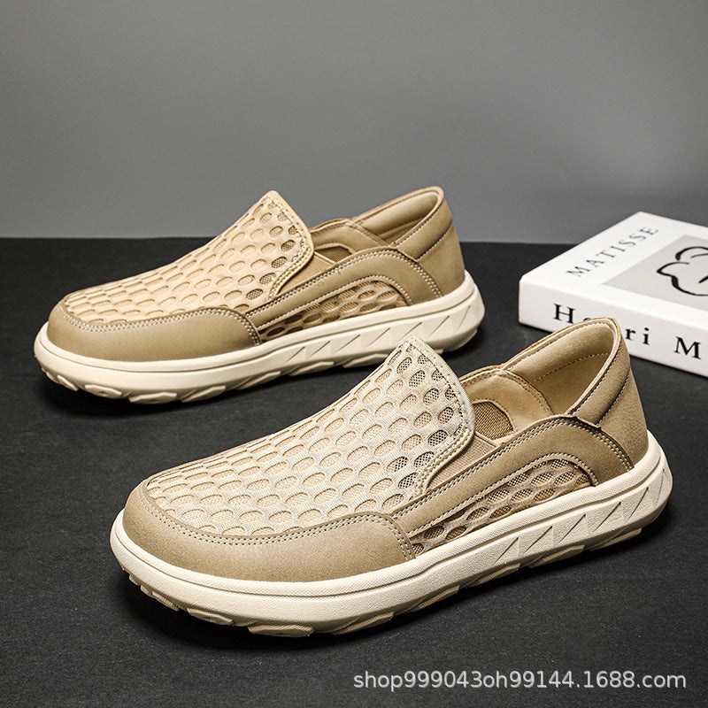 Summer Breathable Mesh Shoes For Men, Lightweight Slip-On Mesh Shoes, Slip-On Slip-Ons, Non-Stinky Feet, Large Size - Image 2