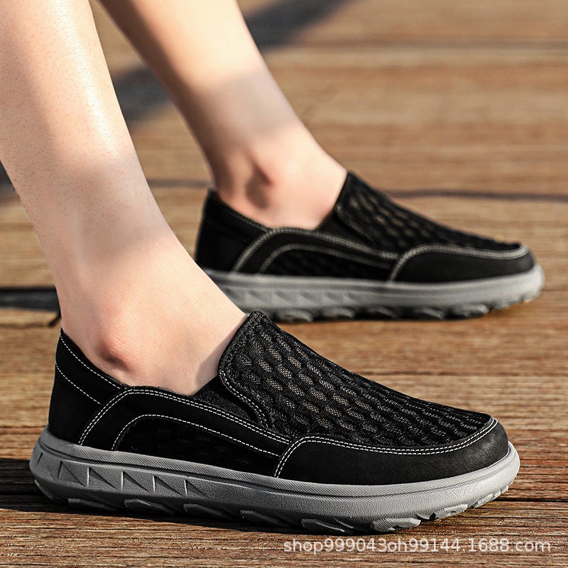 Summer Breathable Mesh Shoes For Men, Lightweight Slip-On Mesh Shoes, Slip-On Slip-Ons, Non-Stinky Feet, Large Size - Image 5