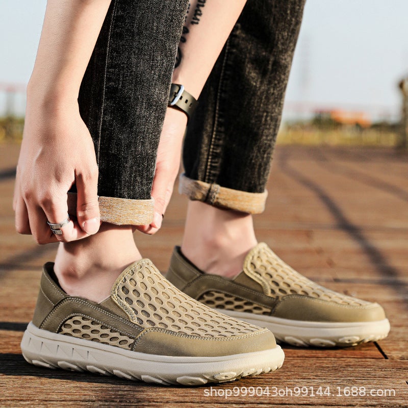 Summer Breathable Mesh Shoes For Men, Lightweight Slip-On Mesh Shoes, Slip-On Slip-Ons, Non-Stinky Feet, Large Size - Image 3