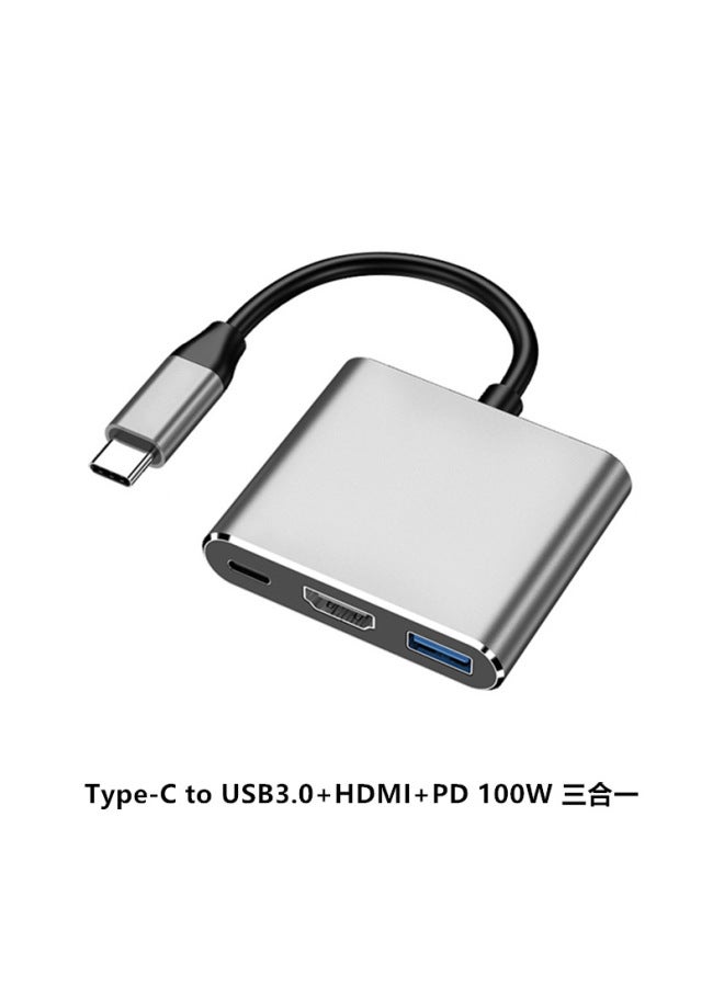 Neutral Usb C Expansion Dock Type C Laptop Splitter Hub Hub Multi-function Three-in-one Docking Station - Image 1