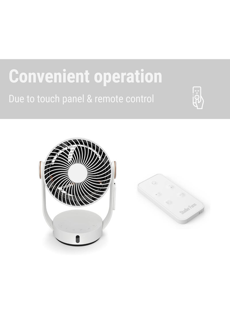 Stadler Form Leo 3D Air Circulator Fan Featuring Horizontal and Vertical Swivel Functions Large Range up to 8m with Remote Control - Image 4