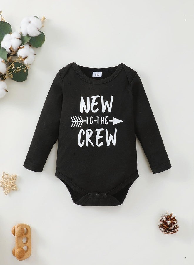 Renotemy Baby Boy Clothes 0-3 Months Fall Winter Newborn Boys Essentials Outfits Long Sleeve Letter Printed Round Neck Rompers Blue Elastic Waist Plaid Pants Hat 3 Piece Holiday Clothing Set - Image 5