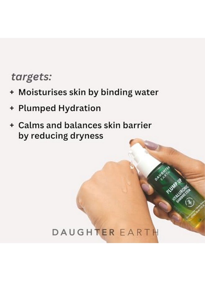 DAUGHTER EARTH - Daughter Earth Hyaluronic Acid Serum For Face | Plump Up Enriched With Multi-Molecular Hyaluronic Acid, Tremella Mushroom, Bamboo Shoots, Seaweed & Provitamin B5 | Get Hydrated & Youthful Skin - 30ml - Image 1