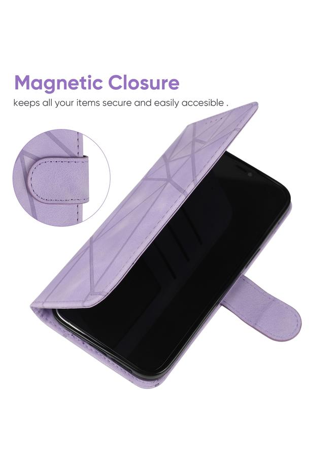 اس-توب جراب هاتف جلدي بخطوط هندسية لهاتف Samsung Galaxy A15 - Image 5