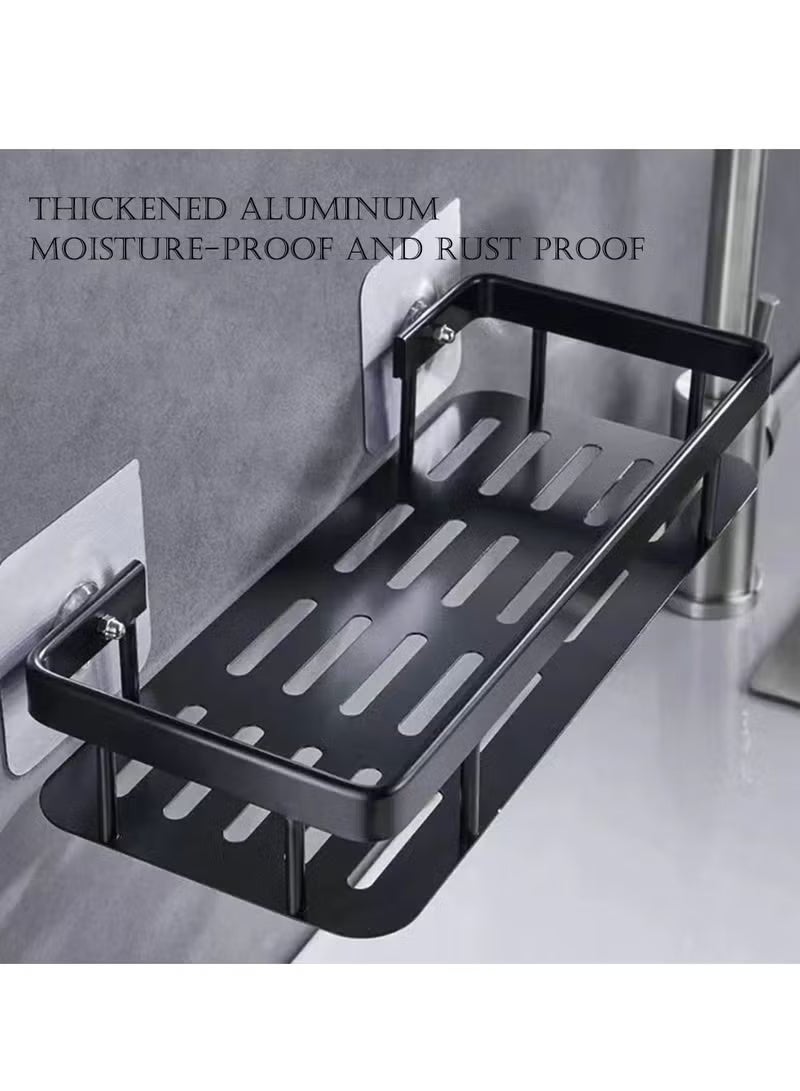 Eworld 2pcs Wall-Mounted Bathroom Shelf, Adhesive Shower Rack – No Drill, Rustproof Storage Organizer for Bathroom, Toilet & Kitchen Essentials - Image 3