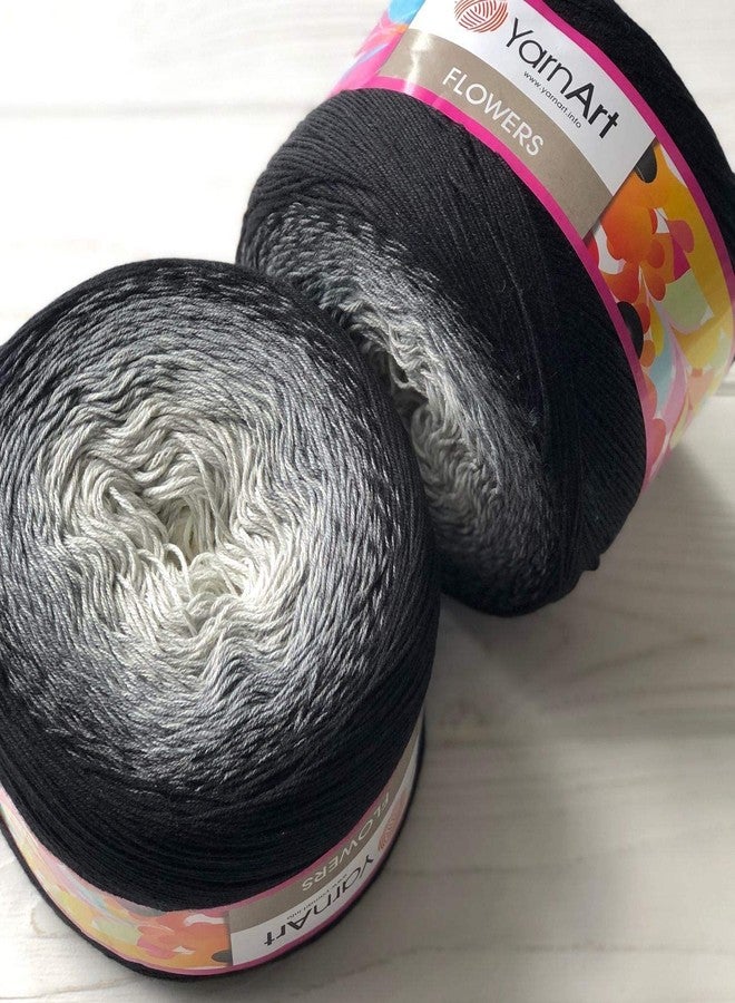 Yarn Art Flowers Yarn 55% Cotton 45% Acrylic 250gr 1094yds Multicolor Cotton Yarn Rainbow Crochet Yarn Spring Summer 2 Sport Yarn (253) - Image 4