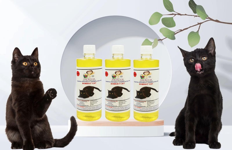 SWACCH Shampoo Specially FORMULATED for Bombay CAT (500ML) (Pack of 3) Lemon - Image 1